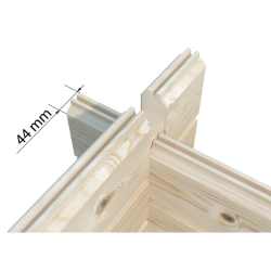PALMAKO SANNA drvena sauna sa aluminijskim kliznim vratima , 12.80 m2, prirodno neobrađeno drvo0