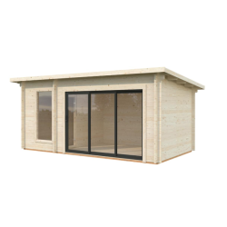 PALMAKO SANNA drvena sauna sa aluminijskim kliznim vratima , 12.80 m2, prirodno neobrađeno drvo0