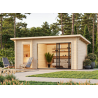 PALMAKO SANNA drvena sauna sa aluminijskim kliznim vratima , 12.80 m2, prirodno neobrađeno drvo0
