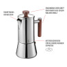 GEFU 16391 inox/drvo kafetijera NANDO, za 6 šalica