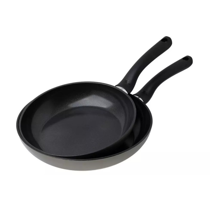 FISSLER Essential® set tava, 24 + 28 cm, 1.70 + 2.50 lit , keramički premaz bez PFAS/PTFE, 111-002-28-100/0, sivo/crna