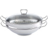 FISSLER  Nanjing wok sa staklenim poklopcem i umetkom za pripremu na pari, 36 cm, 006-833-35-001/0