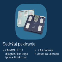 OMRON BF511 dijagnostička vaga za analizu tjelesnog sastava, tirkizna