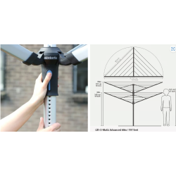 BRABANTIA 100246 vanjsko sušilo za rublje, 50 m kapacitet