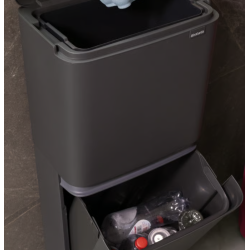 BRABANTIA 275067 SortUp Hi , 20 + 25 litara, kant za otpad, tamno siva