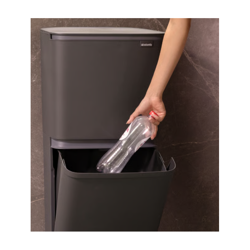 BRABANTIA 275067 SortUp Hi , 20 + 25 litara, kant za otpad, tamno siva