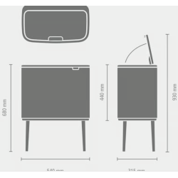 BRABANTIA 255328 Touch Bin, 11 + 23 litara, kanta za otpad, lilac pink boja