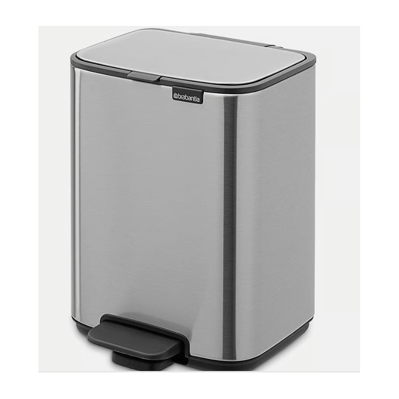 BRABANTIA 237843 Bo Pedal Bin, kanta za otpad, 4 litre, matt inox fingerprint proof, bez otiska prstiju