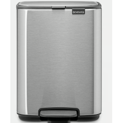 BRABANTIA 237942 Bo Pedal Bin, kanta za otpad, 7 litara, matt inox fingerprint proof, bez otiska prstiju