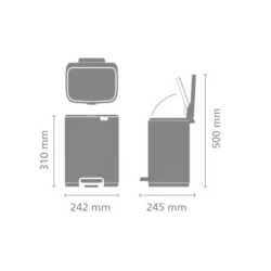 BRABANTIA 236884 Bo Pedal Bin, kanta za otpad, 7 litara, bijela