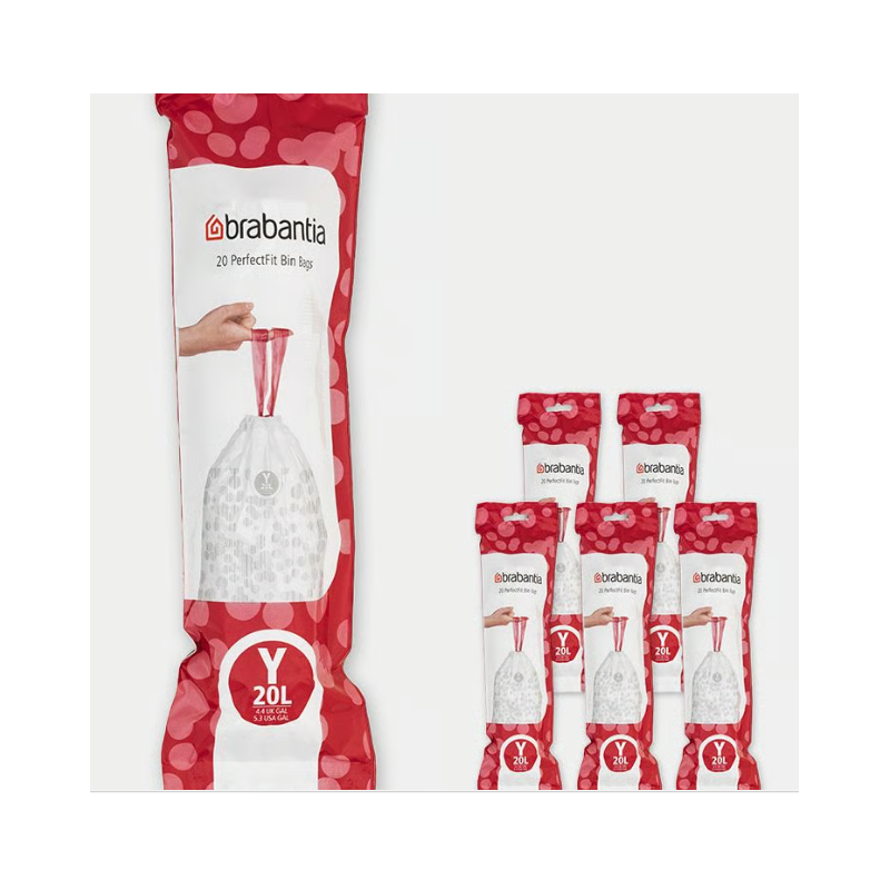 BRABANTIA 138300 vrećice MULTIPAK, oznaka Y, za kante od 20 litara, 120 komada ( 6 X 20 kom )