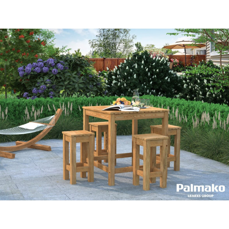 PALMAKO ARON drveni set , stol + 4 stolice