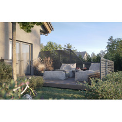 PALMAKO NINA 4 vrtna ograda/panel , 1800 x 900 mm, siva ( 2 sloja )