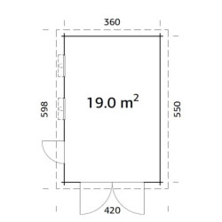 PALMAKO RASMUS drvena garaža , 19 m2