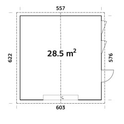 PALMAKO NORDIC + ANDRE drvena garaža  28,5 m2