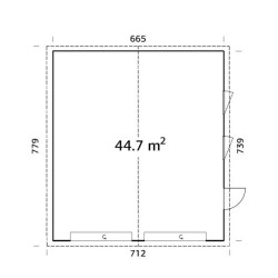PALMAKO NORDIC + ANDRE drvena garaža ( 2 auta )  44,7 m2