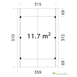 PALMAKO ROBERT drvena nadstrešnica za auto  11,7 m2