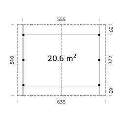 PALMAKO ROBERT drvena nadstrešnica za 2 auta ili kao za zaštićeni odmor ,20,6 m2, natopljeno bijelo, smeđe ili sivo