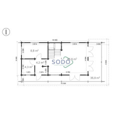 SODO TALINN 68 Premium, drvena kuća 5 x 10 m, 93,4 m2
