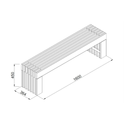 PALMAKO CAMILLE drvena klupa za sjedenje , 160 cm dužine