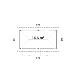 PALMAKO BIANCA drveni kiosk SET 111  , 16.60 m2