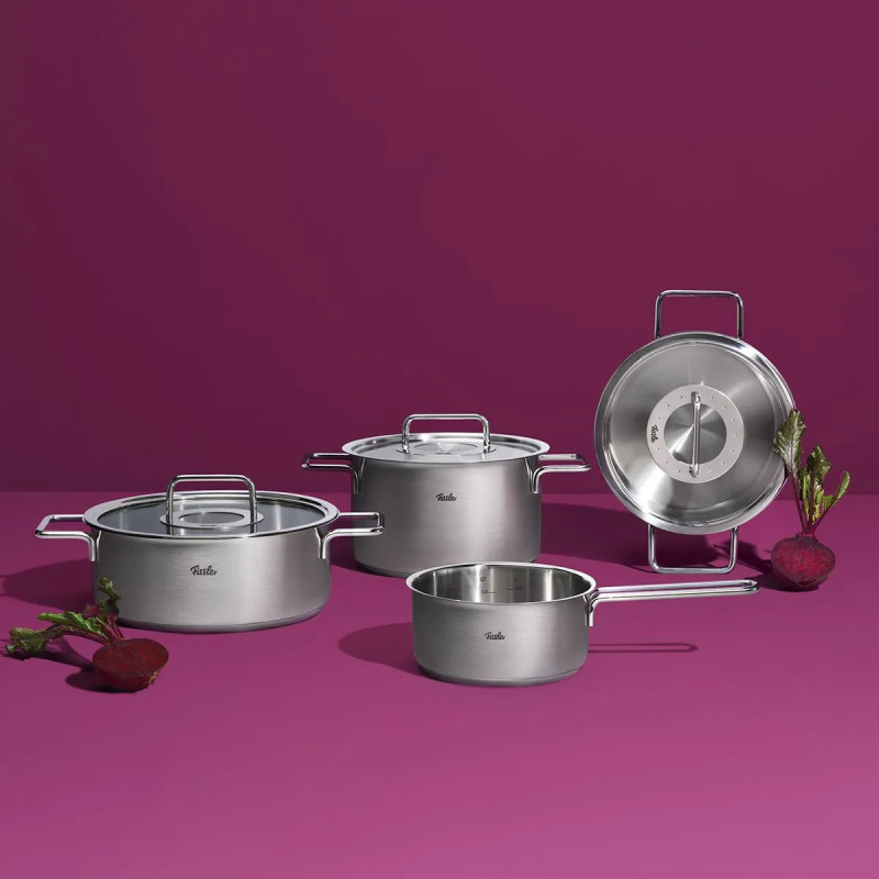 FISSLER Pure Collection® 5-dijelni set inox lonaca sa metalnim poklopcima, za sva grijaća tijela, 086-114-05-000/0