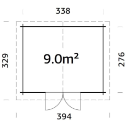 PALMAKO ALICE 28  drvena kućica/spremište , 9.00 m2