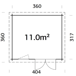 PALMAKO ALICE 28  drvena kućica/spremište , 11.00 m2
