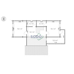 SODO PORTO 68 Premium, drvena kuća 9,20 x 13.20 m, 131.80 m2 + 17.40 m2 terasa
