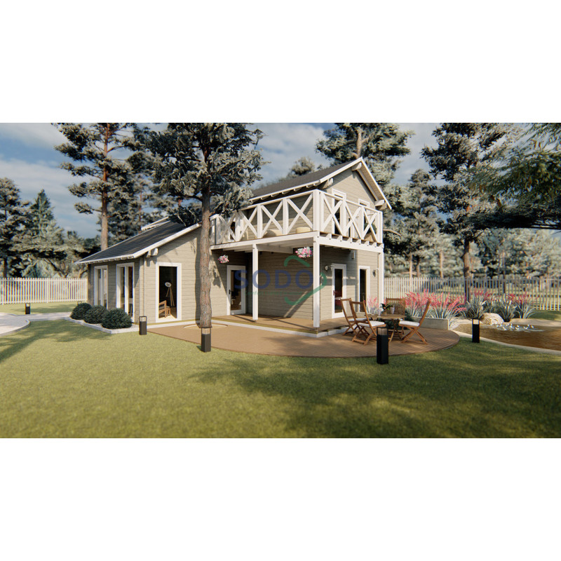 SODO PORTO 68 Premium, drvena kuća 9,20 x 13.20 m, 131.80 m2 + 17.40 m2 terasa