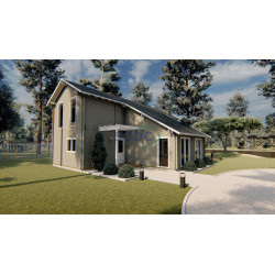 SODO PORTO 68 Premium, drvena kuća 9,20 x 13.20 m, 131.80 m2 + 17.40 m2 terasa