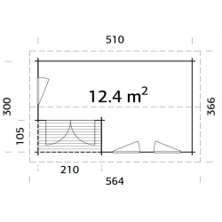 PALMAKO SUSANNA 44 drvena kućica/spremište , 12.40 m2