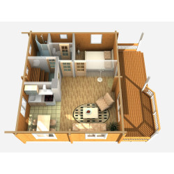 PALMATIN PUHKUS Premium, drvena kuća sa saunom, 72.70 m2 + 16.10 m2 terasa