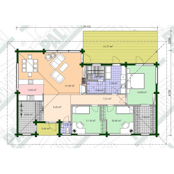PALMATIN PIHLAKAS Premium, drvena kuća sa saunom, 120.60 m2 + 35.20 m2 terasa