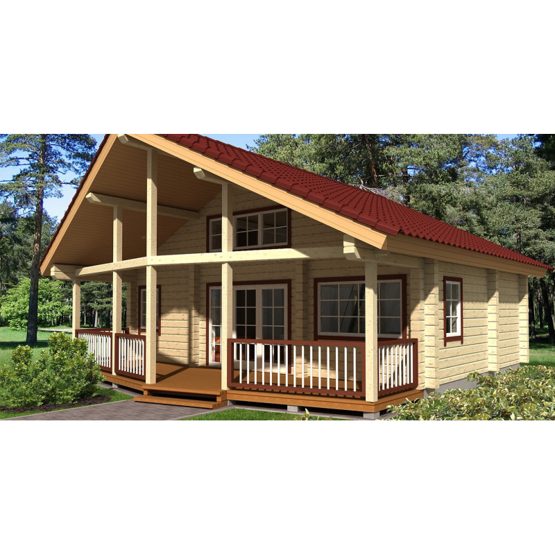 PALMATIN SINILILL  Premium, drvena kuća sa saunom, 58.70 m2 + 25.20 m2 terasa