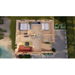 SODO ORLANDO 68 Premium, drvena ljetno/planinska kuća  8 x 9 m, 57.60 m2 + 7.60 m2 terasa