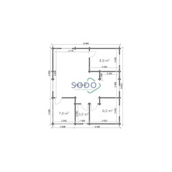 SODO ORLANDO 68 Premium, drvena ljetno/planinska kuća  8 x 9 m, 57.60 m2 + 7.60 m2 terasa