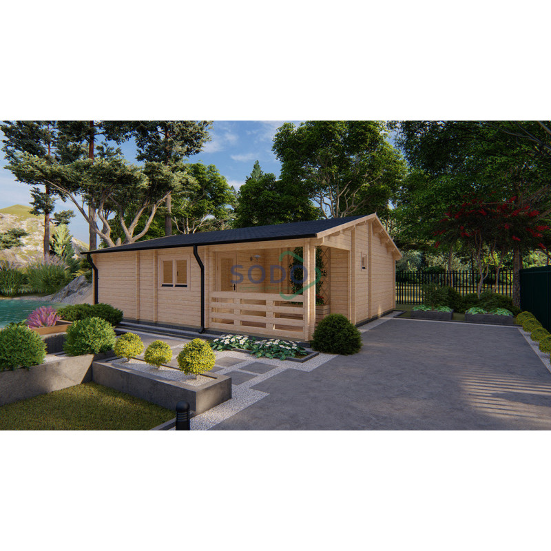 SODO ORLANDO 68 Premium, drvena ljetno/planinska kuća  8 x 9 m, 57.60 m2 + 7.60 m2 terasa