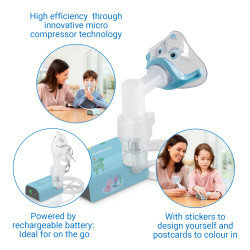 MEDISANA IN 165 kompresorski inhalator za djecu i odrasle, punjiva baterija