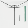 BRABANTIA 310829 vanjsko sušilo za rublje, 50 m kapacitet, metalik siva + Cover ( za spremanje sušila )