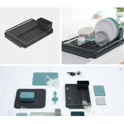 BRABANTIA 117404 set-organizator za posuđe i pribor, tamno sivi