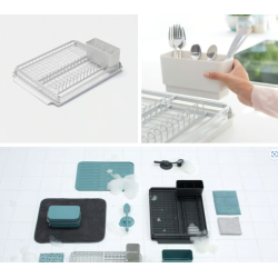 BRABANTIA 117428 set-organizator za posuđe i pribor, svijetlo sivi