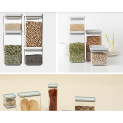 BRABANTIA 122569 set posuda za spremanje 2 x 0.7 + 2 x 1.6 litre, svijetlo sive