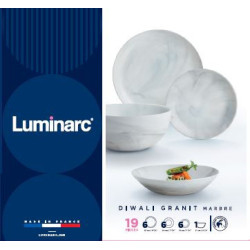 LUMINARC DIWALI GRANIT MARBLE set tanjura za jelo 19/1