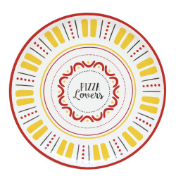 Easy Life Pizza Lovers plitki tanjur za pizzu, promjer 33 cm, različite boje, 1 kom