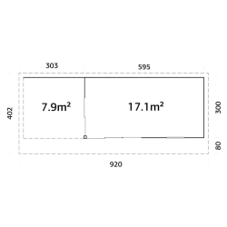 PALMAKO ANDREA SLIDE 44 drvena kućica/kabina , 17.10 + 7.90 m2