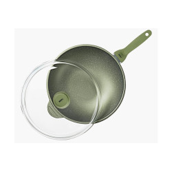 RISOLI DR. GREEN WOK tava sa poklopcem u kojoj se ne lijepi , promjer 32 cm, zdravo kuhanje