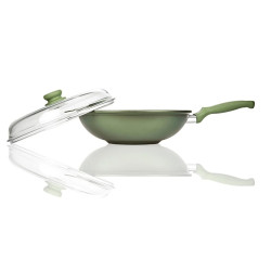 RISOLI DR. GREEN WOK tava sa poklopcem u kojoj se ne lijepi , promjer 32 cm, zdravo kuhanje