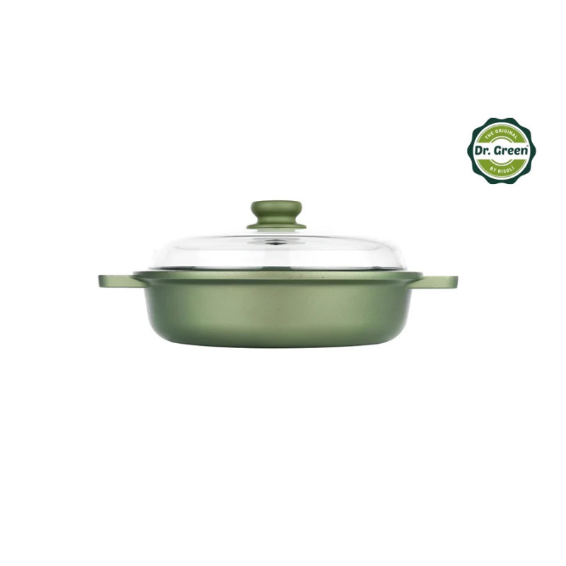 RISOLI DR. GREEN niski lonac sa poklopcem , promjer 28 cm, zdravo kuhanje, i za INDUKCIJU