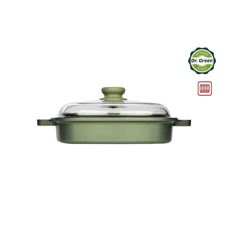 RISOLI DR. GREEN WAPORGRILL niski lonac sa poklopcem ,  26 X 26 cm, zdravo kuhanje, i za INDUKCIJU